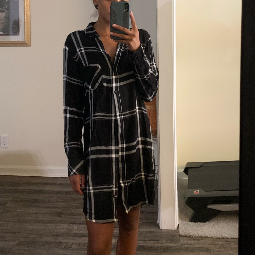 rails plaid long sleeve dress!